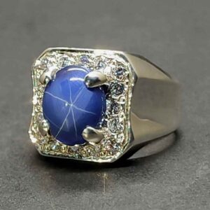 Blue Star Sapphire Men’s Ring