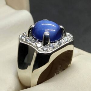 Blue Star Sapphire Men’s Ring