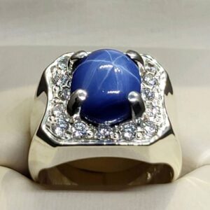 Blue Star Sapphire Men’s Ring