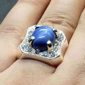 Blue Star Sapphire Men’s Ring