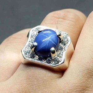 Blue Star Sapphire Men’s Ring