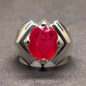 7 Carat Created Ruby Mens Ring