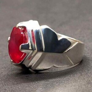 7 Carat Created Ruby Mens Ring