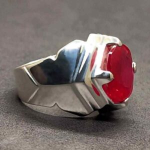 7 Carat Created Ruby Mens Ring