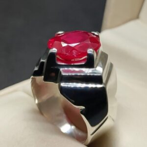 7 Carat Created Ruby Mens Ring