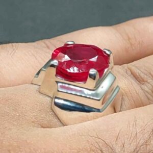 7 Carat Created Ruby Mens Ring