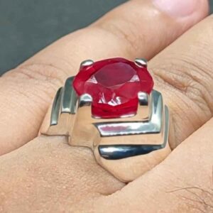7 Carat Created Ruby Mens Ring