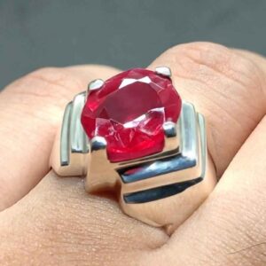 7 Carat Created Ruby Mens Ring