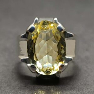 Yellow Topaz Sterling Silver Men’s Ring