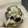 Yellow Topaz Sterling Silver Men’s Ring