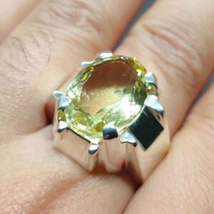 Yellow Topaz Sterling Silver Men’s Ring