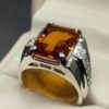 13 Carat Yellow Citrine Men’s Channel Set Ring