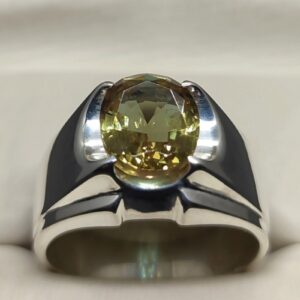 5 Carat Oval Cut Color Changing Lab Alexandrite Sterling Silver 925, 14k, 18k Gold Handmade Mens Plain Ring