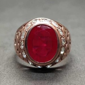 7 Carat Created Ruby Women Ring