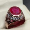 7 Carat Created Ruby Women Ring