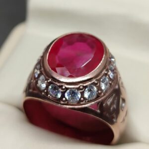 7 Carat Created Ruby Women Ring