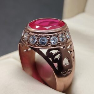 7 Carat Created Ruby Women Ring