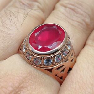 7 Carat Created Ruby Women Ring