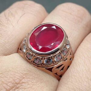 7 Carat Created Ruby Women Ring