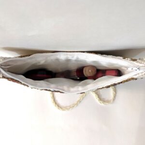 White Handmade Beaded Floral Clutch Bag