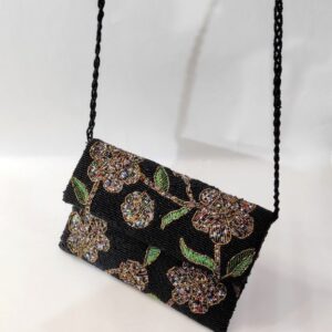 Black Handmade Beaded Clutch Bag