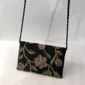 Black Handmade Beaded Clutch Bag