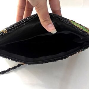 Black Handmade Beaded Clutch Bag
