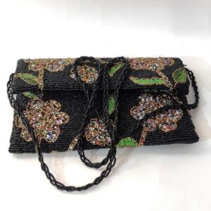 Black Handmade Beaded Clutch Bag