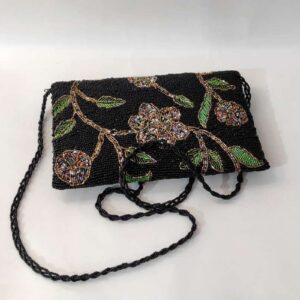 Black Handmade Beaded Clutch Bag