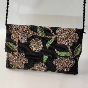 Black Handmade Beaded Clutch Bag