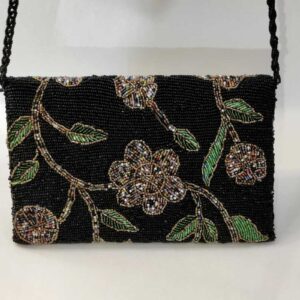 Black Handmade Beaded Clutch Bag
