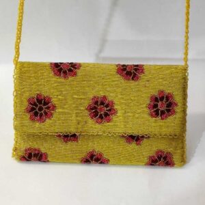 Yellow Handmade Beaded Bag