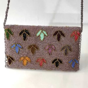 Dusty Pink Beaded Clutch