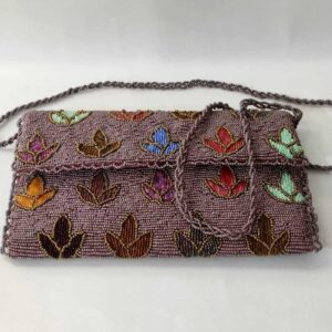 Dusty Pink Beaded Clutch