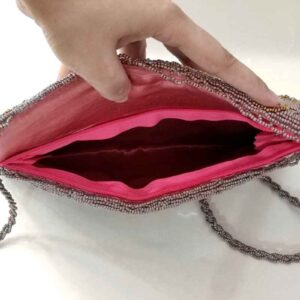 Dusty Pink Beaded Clutch