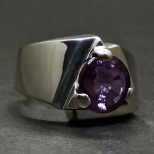 Round Cut 5 Carat Lab Alexandrite Sterling Silver 925, 14k, 18k Gold Handmade Mens Designed Ring