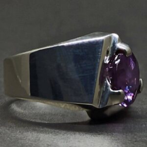Round Cut 5 Carat Lab Alexandrite Sterling Silver 925, 14k, 18k Gold Handmade Mens Designed Ring