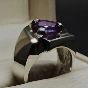 Round Cut 5 Carat Lab Alexandrite Sterling Silver 925, 14k, 18k Gold Handmade Mens Designed Ring