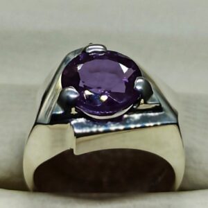 Round Cut 5 Carat Lab Alexandrite Sterling Silver 925, 14k, 18k Gold Handmade Mens Designed Ring