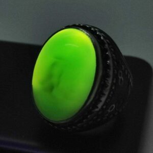 Natural Yemeni Green Agate Turkish Ring