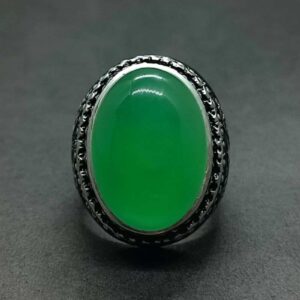 Natural Yemeni Green Agate Turkish Ring
