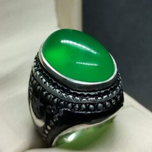 Natural Yemeni Green Agate Turkish Ring