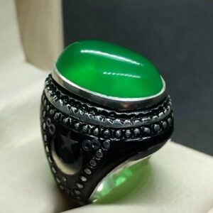 Natural Yemeni Green Agate Turkish Ring