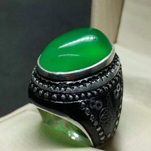Natural Yemeni Green Agate Turkish Ring