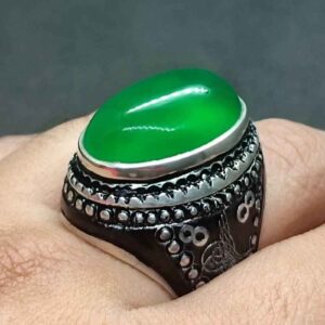 Natural Yemeni Green Agate Turkish Ring
