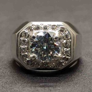 2 Carat Moissanite Men’s Engagement Ring