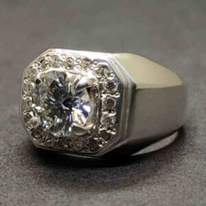2 Carat Moissanite Men’s Engagement Ring