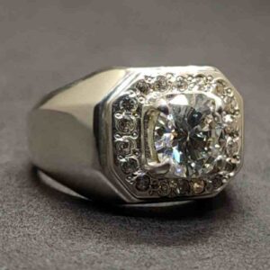 2 Carat Moissanite Men’s Engagement Ring