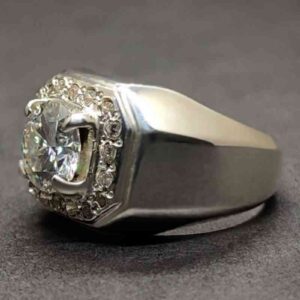 2 Carat Moissanite Men’s Engagement Ring