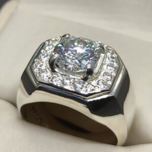 2 Carat Moissanite Men’s Engagement Ring